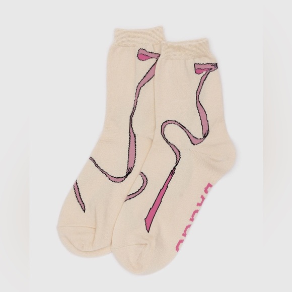 BAGGU Accessories - BAGGU Crew Sock- Pink Bow
